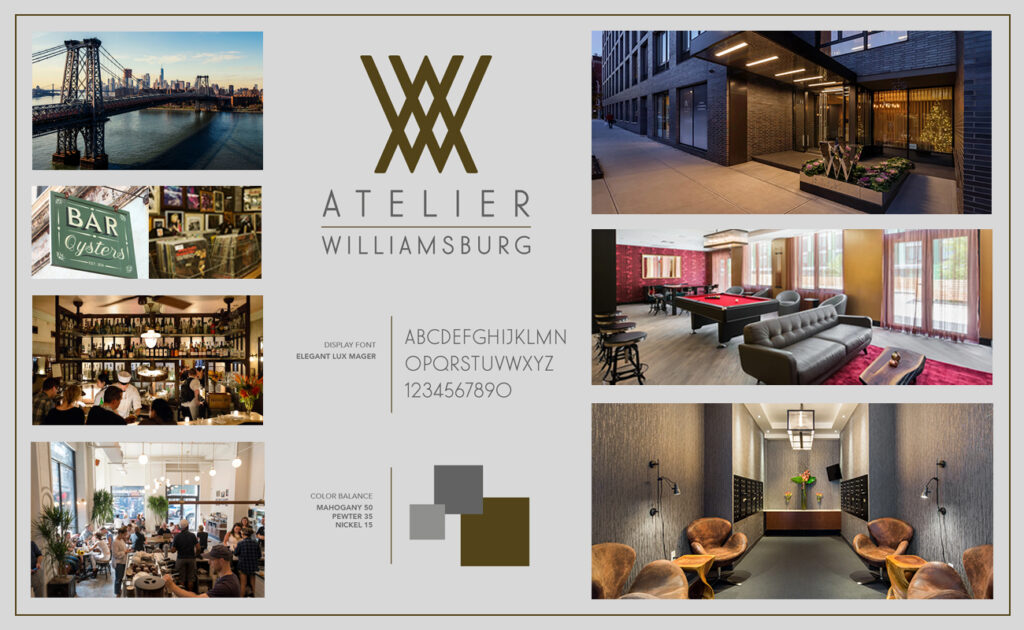 Mood board for Atelier Williamsburg residential real estate in Brooklyn, New York